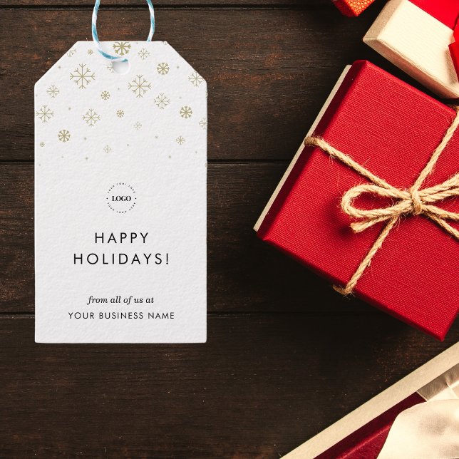 Modern Business Guld Snowflake Anpassningsbar Comp Presentetikett (Skapare uppladdad)