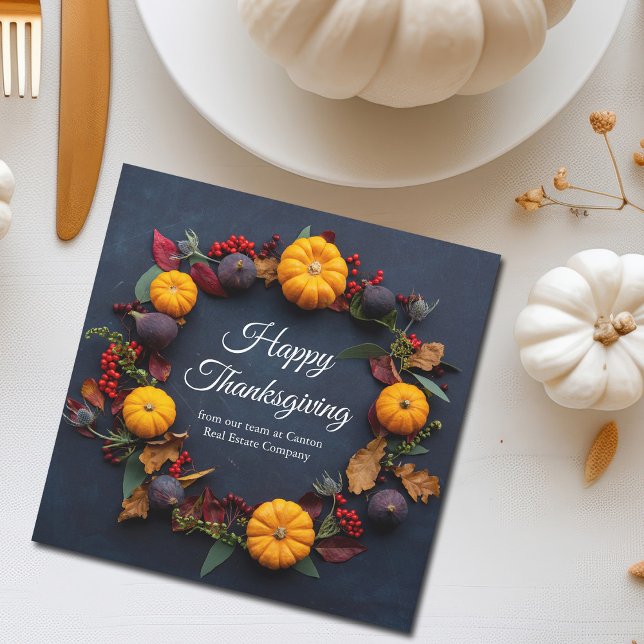Modern Business Happy thanksgiving Pumpkin Wandan Julkort (Skapare uppladdad)