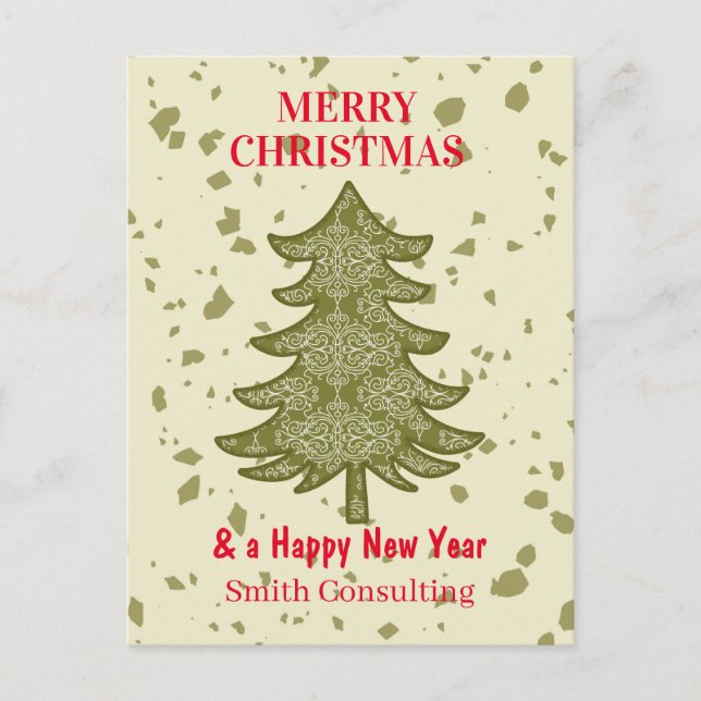 Modern Business Helgdag Card God jul Träd Helg Vykort (Framsida)