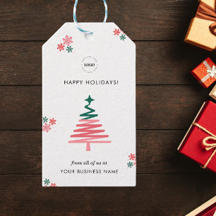 Modern Business Julgran Anpassningsbar Company Log Presentetikett