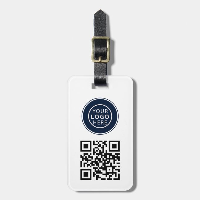 Modern Business Logo and QR Code Promotional Bagagebricka (Vertikal Framsida)