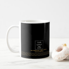 Modern Business Logo Black Gold Dots Branded Kaffemugg