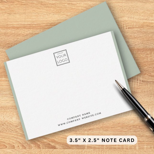 Modern Business Logo Company Name Sage Border Anteckningskort (Skapare uppladdad)