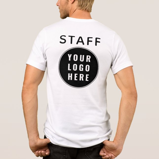 Modern Business Logo Employees Staff Custom T Shirt (Baksida)