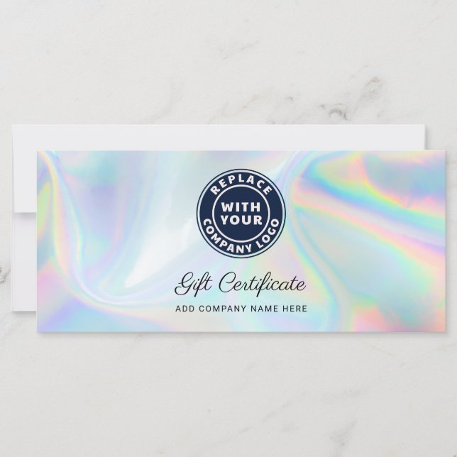 Modern Business Logo Holographic Gift Certificate (Framsida)