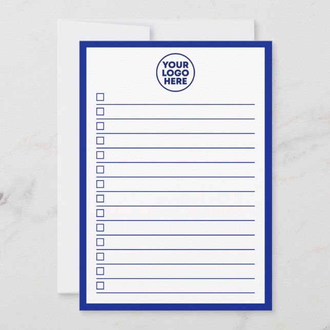 Modern Business Logo Navy Blue To Do List Inbjudningar (Framsida)