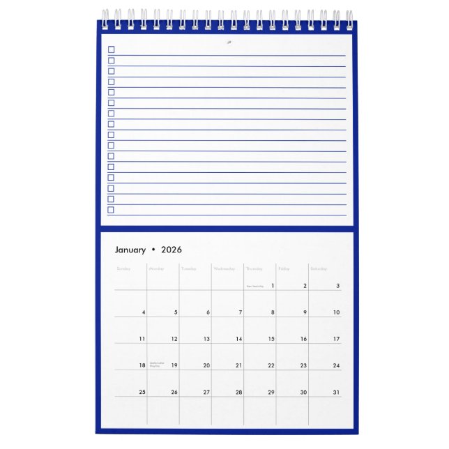 Modern Business Logo Navy Blue To Do List Kalender (Jan 2026)