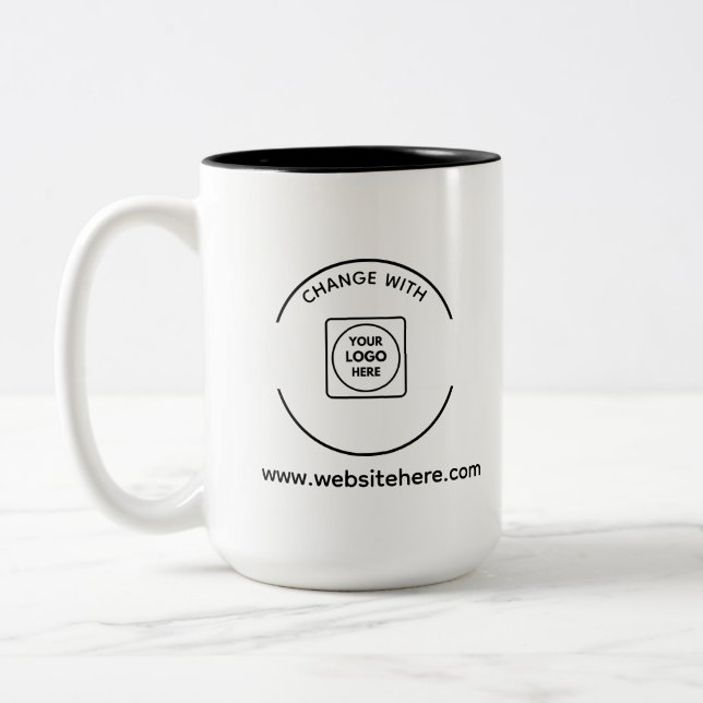 Modern Business Logo Website Two Tone Mug Två-Tonad Mugg (Vänster)
