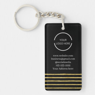 Modern Business Logotyp Black and Guld Stripe