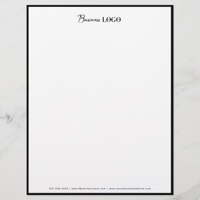 Modern Business Logotyp Black Gräns Letterhead Brevhuvud (Framsida)