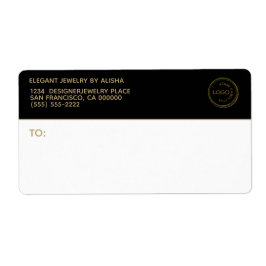 Modern Business Logotyp Black Guld-adressetikett Fraktsedel
