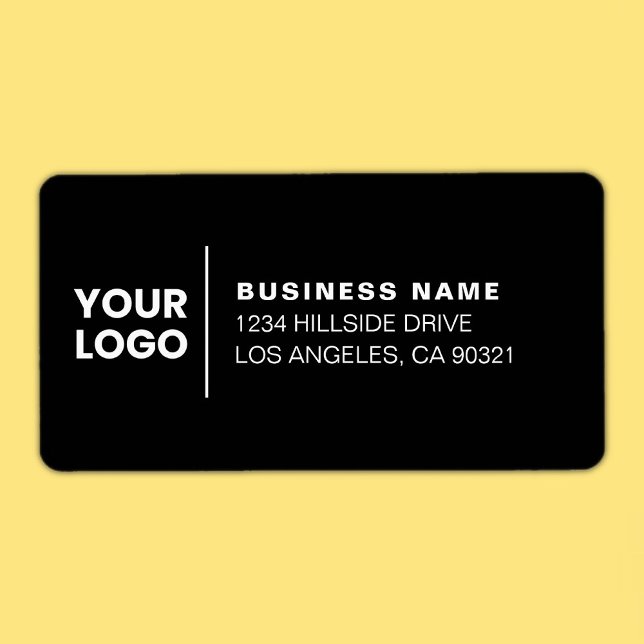 Modern Business Logotyp Black & White-Returadress Adressetikett (Skapare uppladdad)