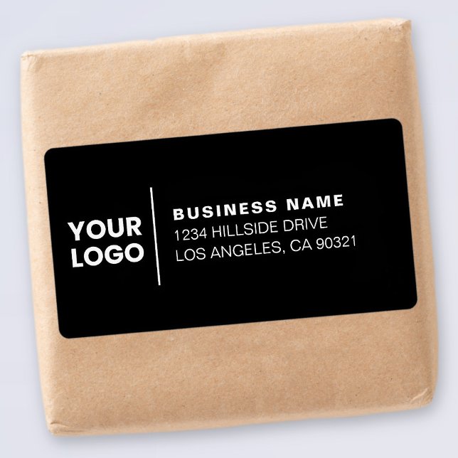 Modern Business Logotyp Black & White-Returadress Fraktsedel (Skapare uppladdad)