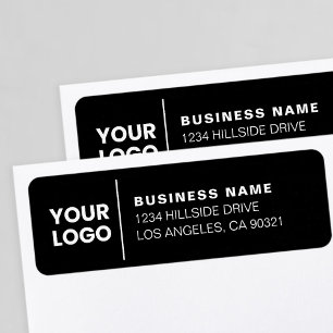 Modern Business Logotyp Black & White-Returadress Returadress Etikett
