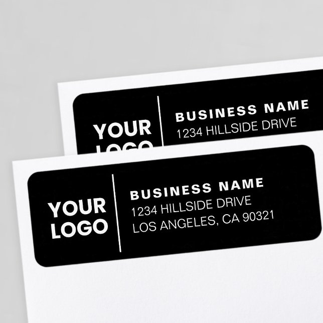 Modern Business Logotyp Black & White-Returadress Returadress Etikett (Skapare uppladdad)