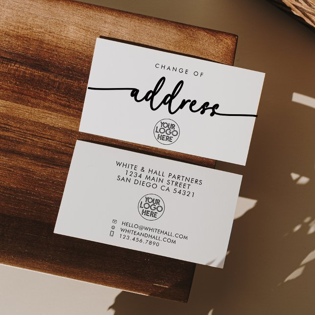 Modern Business Logotyp Byt Adress-skript Anteckningskort (Skapare uppladdad)