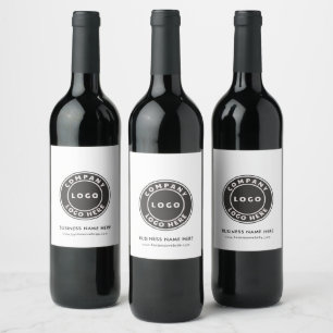 Modern Business Logotyp Company Promotive Vinflaska Etikett