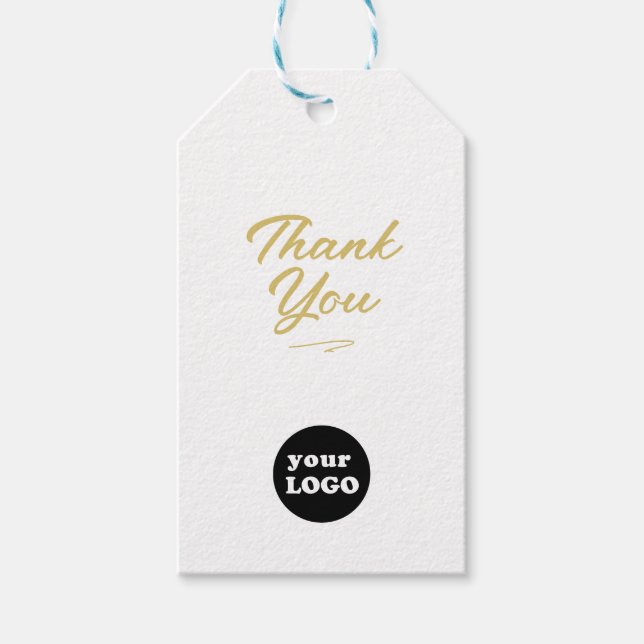 Modern Business Logotyp Elegant Script Tack Presentetikett (Framsidan)