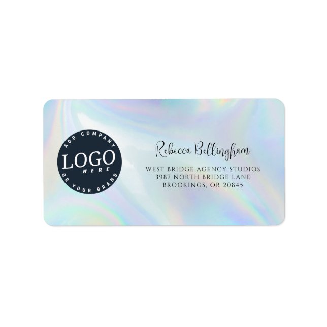 Modern Business Logotyp HoloGraph-Returadress Adressetikett (Framsidan)