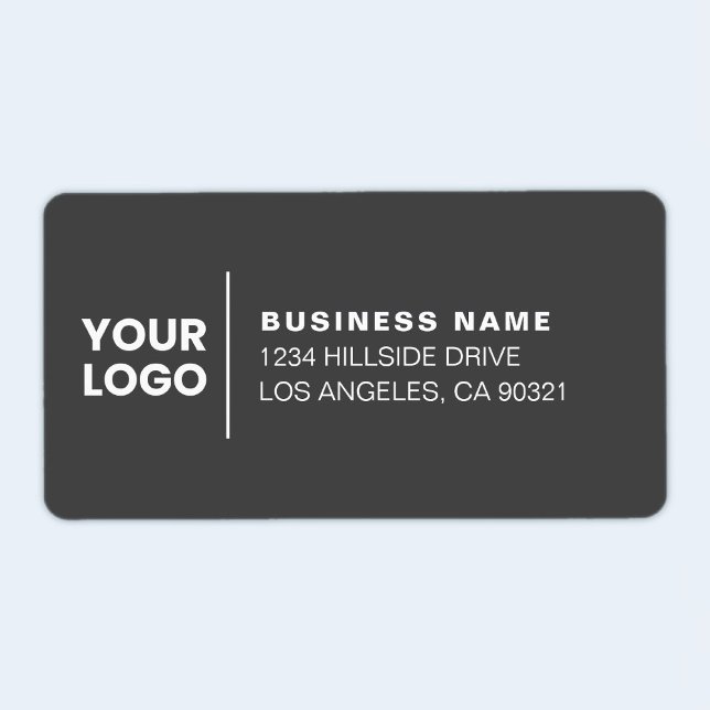 Modern Business Logotyp Mörk Grått Returadress Adressetikett (Skapare uppladdad)