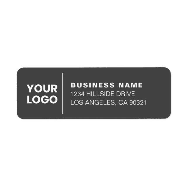 Modern Business Logotyp Mörk Grått Returadress Etikett (Framsidan)
