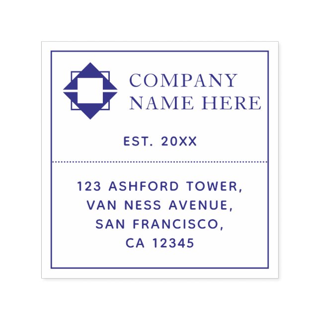 Modern Business Logotyp Namn Adress Personlig Självfärgande Stämpel (Design)