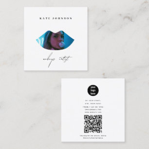 Modern Business Logotyp Photo Makeup Artist Lip Fyrkantigt Visitkort
