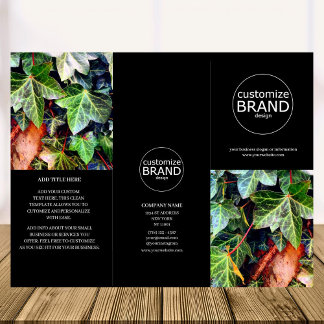 Modern Business Logotyp Photo Trifold Black Brochu