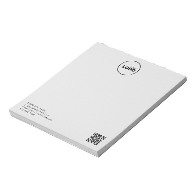 Modern Business Logotyp QR Code Light Grått Anteckningsblock (Roterad)