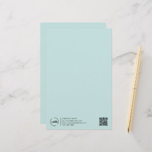 Modern Business Logotyp QR Code Light Turcos Brevpapper