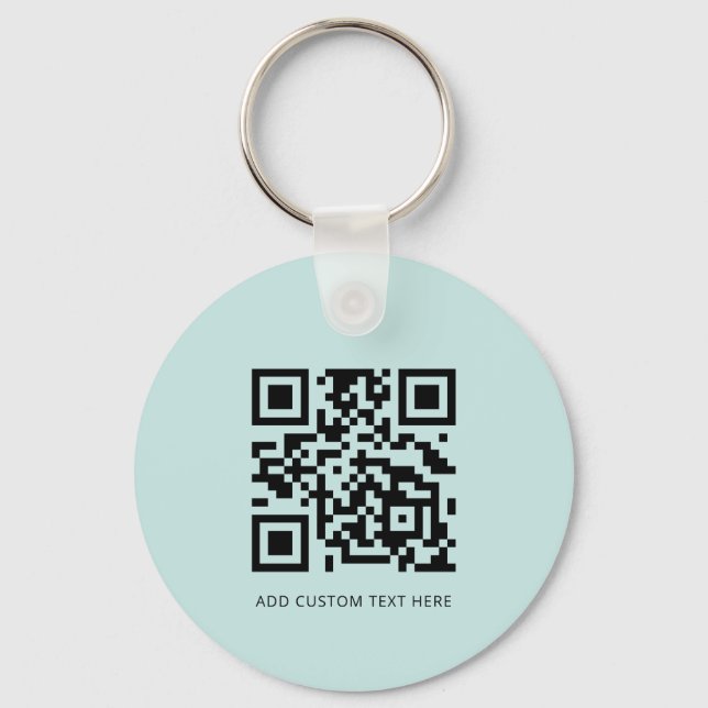 Modern Business Logotyp QR Code Light Turcos Nyckelring (Baksida)