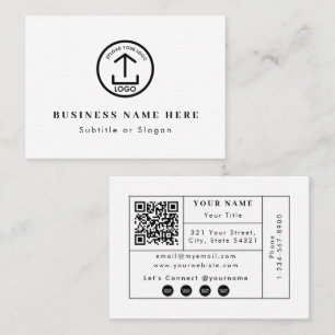 Modern Business Logotyp QR Code Social Media Conta Visitkort