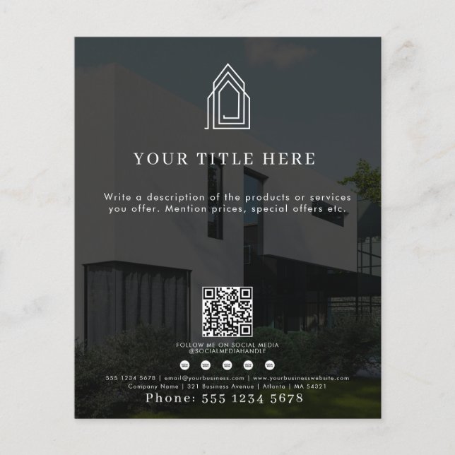 Modern Business Logotyp QR Code Social Media Photo Flygblad (Framsidan)