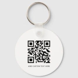 Modern Business Logotyp QR Code White Nyckelring