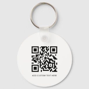 Modern Business Logotyp QR Code White Nyckelring