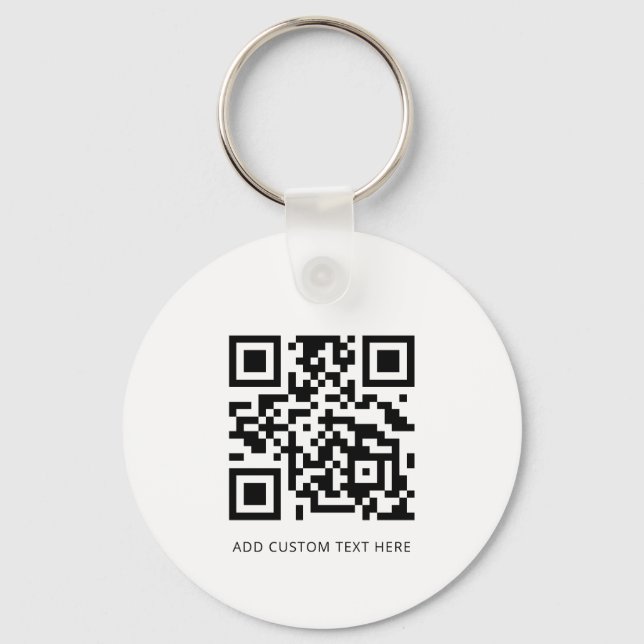 Modern Business Logotyp QR Code White Nyckelring (Baksida)