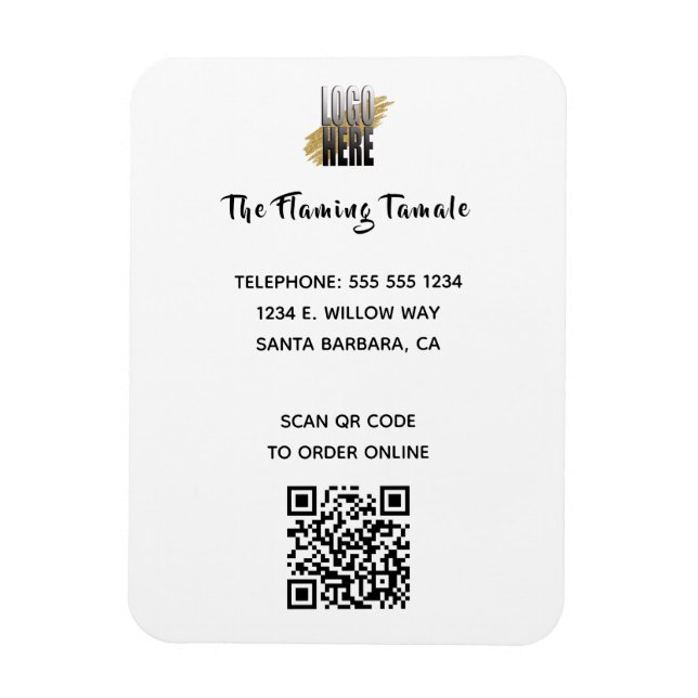 Modern Business Logotyp QR-kod - säljfrämjande åtg Magnet (Vertikal)