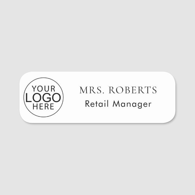 Modern Business Logotyp Retail Anpassningsbar Namnbricka (Framsida)