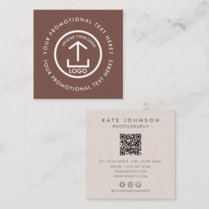 Modern Business Logotyp Scannable QR Code Terracot Fyrkantigt Visitkort