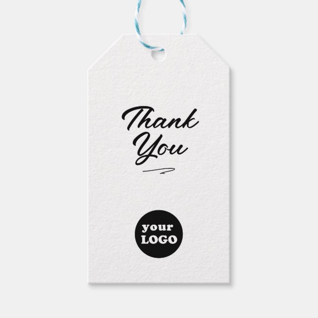 Modern Business Logotyp Script Tack Kraft Presentetikett (Framsidan)