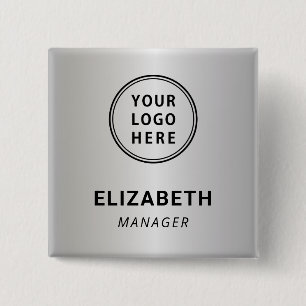 Modern Business Logotyp Silver Namn bricka Knapp