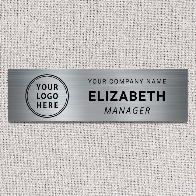 Modern Business Logotyp Silver Namnbricka (Skapare uppladdad)
