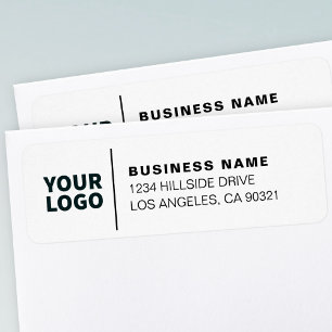 Modern Business Logotyp White & Black Returadress Etikett