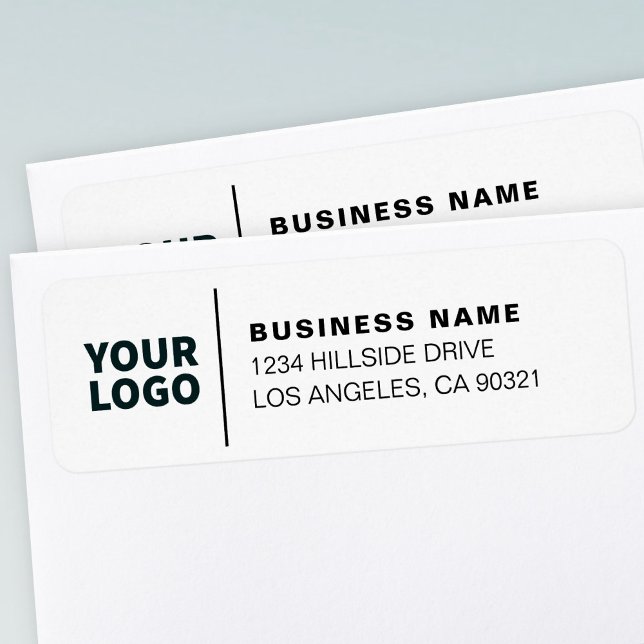 Modern Business Logotyp White & Black Returadress Returadress Etikett (Skapare uppladdad)