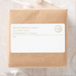 Modern Business Logotyp White Guld-adressetikett Fraktsedel