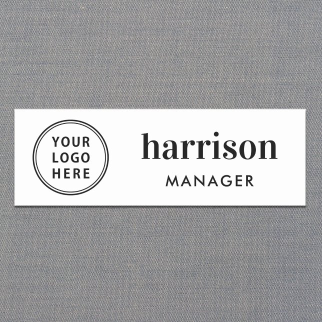 Modern Business Logotyp White Namnbricka (Skapare uppladdad)