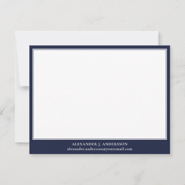 Modern Business Manar Blue Personlig Note Card Anteckningskort (Framsida)