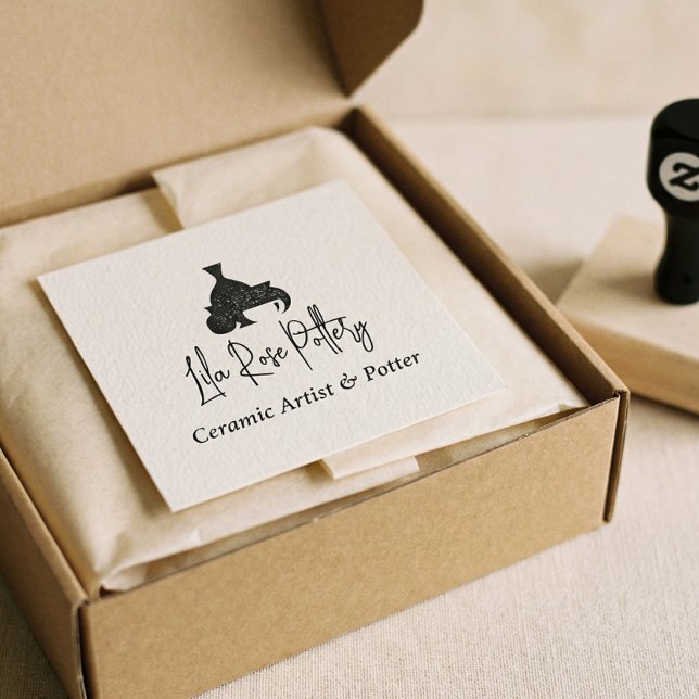 Modern Business Name Script Handwritten Logo Stämpel (Modern Business Name Script Handwritten Logo Rubber Stamp)