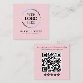 Modern Business Reviews QR-kodskort | Anpassad log Fyrkantigt Visitkort
