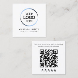 Modern Business Reviews QR-kodskort | Anpassad log Fyrkantigt Visitkort